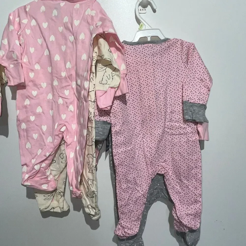 Gerber Baby‎ Girl's Multicolor One Piece Bodysuits Size 0-3 Months NWT Set of 4